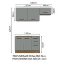Ver imagem 4 de Armário de Cozinha Compacta 180cm Rustic/Cinza Agata Madesa 09