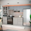 Ver imagem 1 de Cozinha Completa Itatiaia Essence 350cm com Vidro em Madeira Fendi/gris
