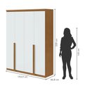 Ver imagem 3 de Guarda Roupa Solteiro 4 Portas 2 Gavetas Alonzo Móveis Lopas