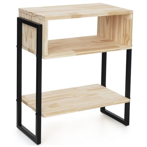 Mesa de Cabeceira Industrial Pinus 63 x 50 x 30 cm