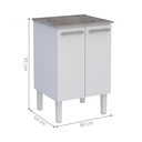 Ver imagem 2 de Gabinete para Lavanderia em Aço com Tanque Surubim Branco