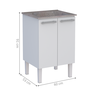 Gabinete para Lavanderia em Aço com Tanque Surubim Branco - 2