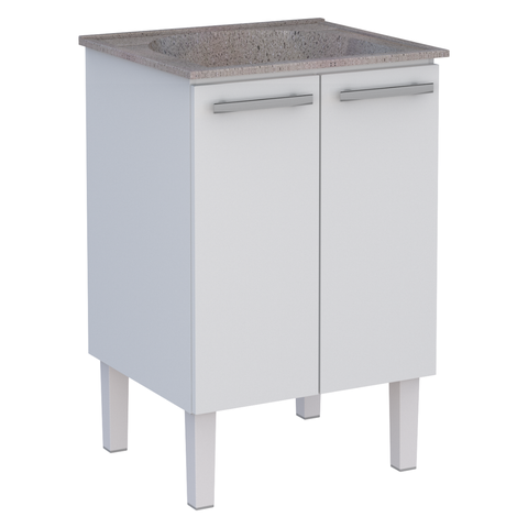 Gabinete para Lavanderia em Aço com Tanque Surubim Branco