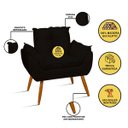 Ver imagem 2 de Kit 2 Cadeiras Poltronas Opala Suede Preta