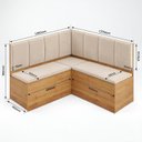 Ver imagem 4 de Canto Alemão Baú com Mesa Retangular Tampo em Vidro e 2 Cadeiras 120x80cm Casuá Mel Off White
