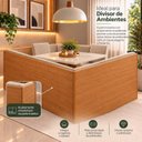 Ver imagem 7 de Canto Alemão Baú com Mesa Retangular Tampo em Vidro e 2 Cadeiras 120x80cm Casuá Mel Off White