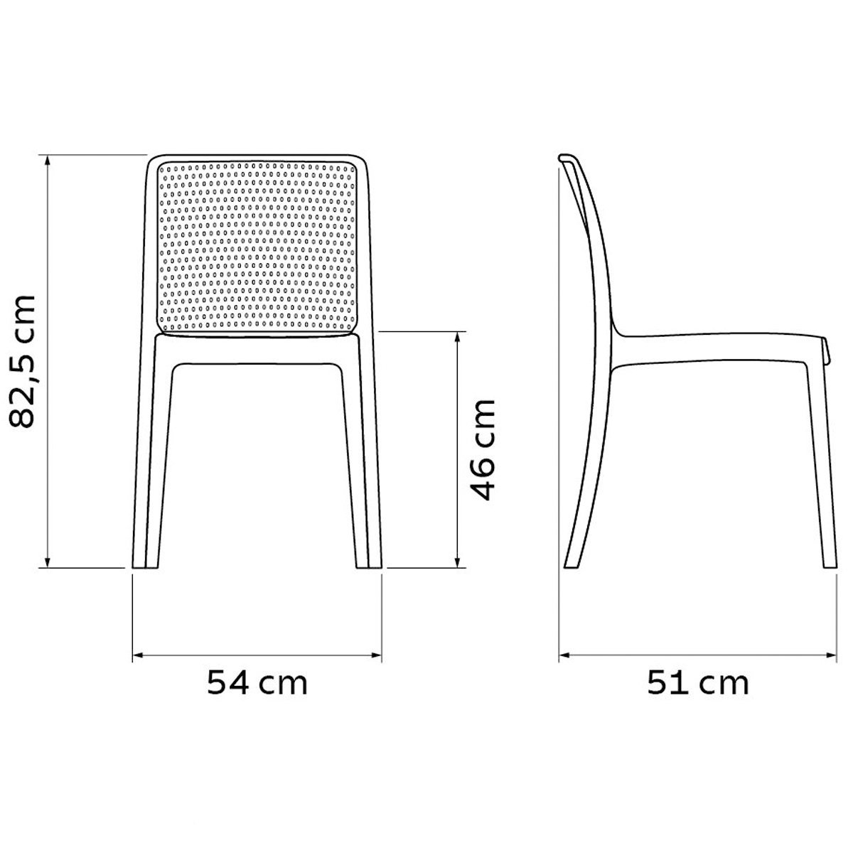 Conjunto 4 Cadeiras de Plástico Polipropileno com Fibra de Vidro Isabelle - Tramontina - Preto 92150 - 5