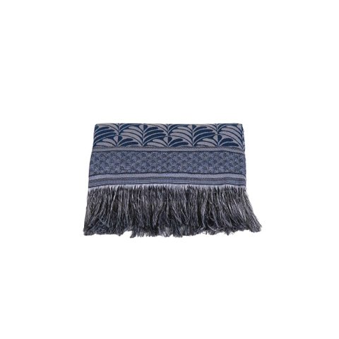 Manta Xale Rustic Jacquard 1 Pç Azul Pal Lilly Home Enxovais