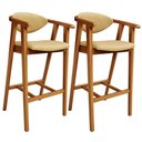 Ver imagem 1 de Kit 2 Banquetas Alta para Cozinha Bancada Bar Sala de Jantar Fixa Cecília L02 Couríssimo Casco