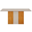 Ver imagem 1 de Mesa de Jantar Doha 120x80 Canto Reto com Vidro Cinamomo Off White Off White - Leifer