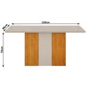 Ver imagem 2 de Mesa de Jantar Doha 120x80 Canto Reto com Vidro Cinamomo Off White Off White - Leifer