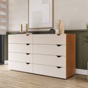 Ver imagem 3 de Conjunto Cômoda 8 Gavetas e Guarda-roupa com Espelho e 3 Portas Porto