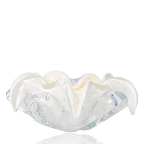Cachepot Decoração Cristal Murano Marfim Sweet P