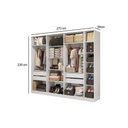 Ver imagem 3 de Guarda Roupa Closet Solteiro Adapt 2 Peças (1 Aberto + 1 Módulo Aberto) Qcm71 Branco - Kappesberg