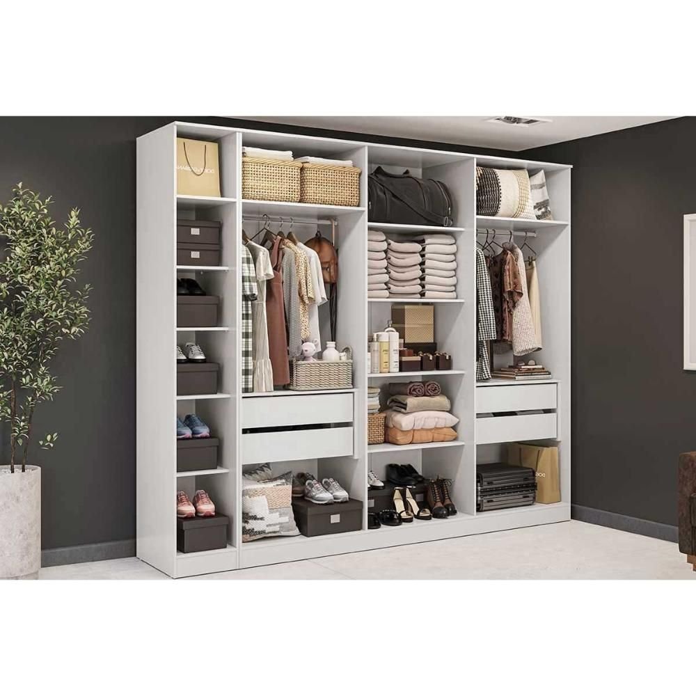 Guarda Roupa Closet Solteiro Adapt 2 Peças (1 Aberto + 1 Módulo Aberto ...
