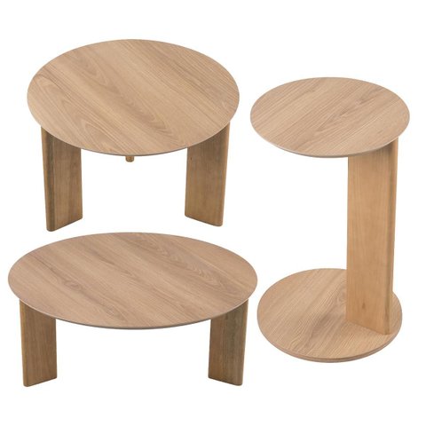 Conjunto Sala de Estar Mesa Centro Lateral Orgânica Chanfrada Hanover