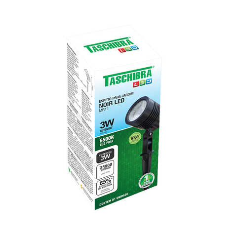 Espeto Led Para Jardim Taschibra Noir MR11 3W Preto Bivolt