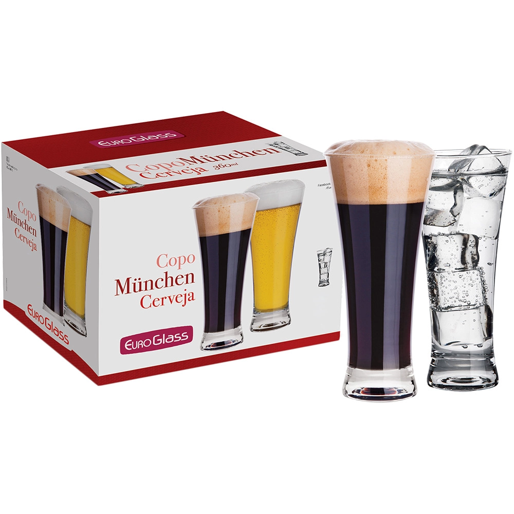 Conjunto de Copos Munchen Cerveja 360ml 6 Peças - Euro Glass - 5