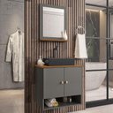 Ver imagem 2 de Gabinete Banheiro Deli Torino Prt Torneira Valv Click Black Titanium/nature