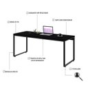 Ver imagem 4 de Mesa de Escritório Kuadra 180cm Industrial Preto E Ônix