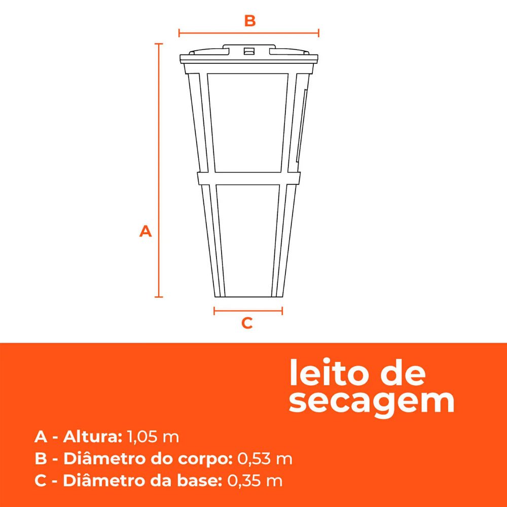 Leito de Secagem Biodigestor Fossa Septica 180 Litros Tecnipar - 6