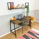 Ver imagem 4 de Mesa para Escritório de Ferro e Madeira Industrial Steel 124cm Tabaco e Preto