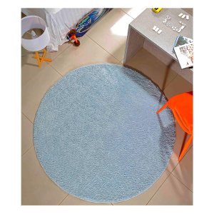 Tapete Redondo 1,00m Azul Bebe Classic Oasis