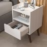 Mesa de Cabeceira para Quarto com Nicho Decorativo:branco - 3