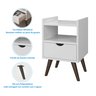 Mesa de Cabeceira para Quarto com Nicho Decorativo:branco - 2