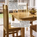 Ver imagem 5 de Conjunto Sala de Jantar Mesa 160cm Retangular e 6 Cadeiras 100% Madeira Maciça Essen Espresso Móveis Marrom/Nogueira