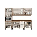 Ver imagem 3 de Cozinha Completa Alpha 5 Peças (2aéreos+2balcões+1paneleiro) C5p130 Freijo/off White - Carraro