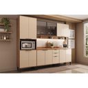 Ver imagem 1 de Cozinha Completa Alpha 5 Peças (2aéreos+2balcões+1paneleiro) C5p130 Freijo/off White - Carraro