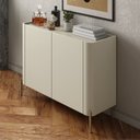 Ver imagem 1 de Balcão Buffet com 2 Portas 98,5cm Pés em Metal Bend Bege/Luna/Bronze