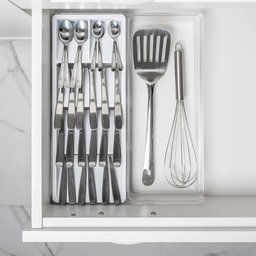 Suporte Organizador Porta Talher Gaveta Cozinha Divisória Ou:Branco - 4