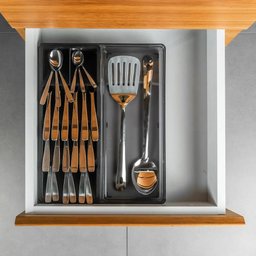 Suporte Organizador Porta Talher Gaveta Cozinha Divisória Ou:Branco - 7
