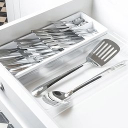 Suporte Organizador Porta Talher Gaveta Cozinha Divisória Ou:Branco - 3