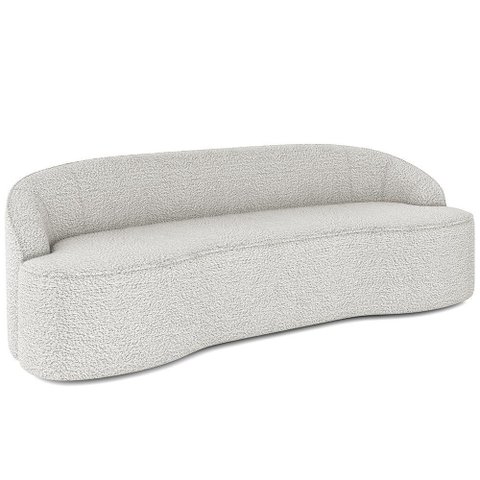 Sofá 4 Lugares Curvo Living Lótus D02 Bouclê Creme 230cm B-54