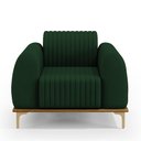 Ver imagem 6 de Kit 02 Poltronas Decorativa Base Madeira Pés D'Ouro Molino D02 Veludo Verde Musgo C-303 - Lyam
