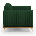 Ver imagem 7 de Kit 02 Poltronas Decorativa Base Madeira Pés D'Ouro Molino D02 Veludo Verde Musgo C-303 - Lyam