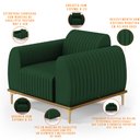 Ver imagem 4 de Kit 02 Poltronas Decorativa Base Madeira Pés D'Ouro Molino D02 Veludo Verde Musgo C-303 - Lyam
