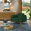 Ver imagem 2 de Kit 02 Poltronas Decorativa Base Madeira Pés D'Ouro Molino D02 Veludo Verde Musgo C-303 - Lyam