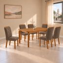 Ver imagem 1 de Conjunto de Mesa de Jantar Dublin 180 Tp MDF Laminado Canto Copo 6 Cadeiras Irlanda