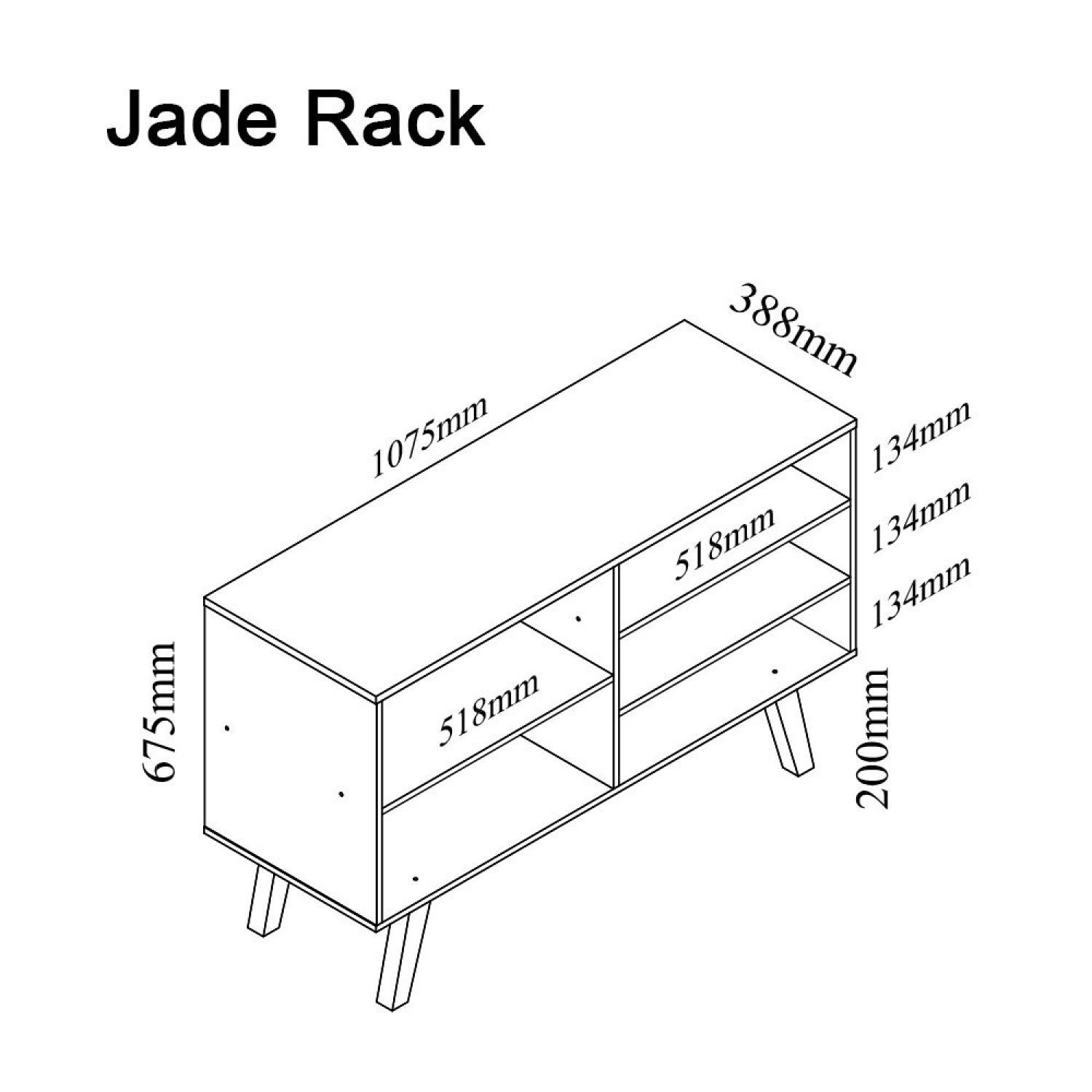 Rack para TV até 42 Polegadas Retrô Jade Gelius em MDP Branco