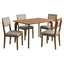 Ver imagem 1 de Mesa de Jantar Papaia com 4 Cadeiras Estofadas Encanto Linho Cinza Ornar