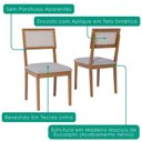 Ver imagem 5 de Mesa de Jantar Papaia com 4 Cadeiras Estofadas Encanto Linho Cinza Ornar