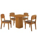 Ver imagem 2 de Conjunto Mesa de Jantar 90cm com 4 Cadeiras 100% MDF Multimóveis Crrft-CON053 Madeirado/Cappuccino