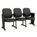 Ver imagem 4 de Poltrona Auditório Rebatível 03 Lugares – Linha Premium - Corino Preto - 38103