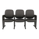 Ver imagem 3 de Poltrona Auditório Rebatível 03 Lugares – Linha Premium - Corino Preto - 38103