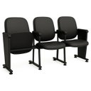 Ver imagem 1 de Poltrona Auditório Rebatível 03 Lugares – Linha Premium - Corino Preto - 38103