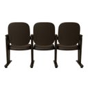 Ver imagem 2 de Poltrona Auditório Rebatível 03 Lugares – Linha Premium - Corino Preto - 38103